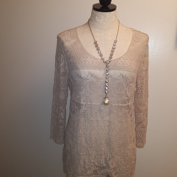 Tops - Cato Trendy Long sleeve Crochet Shirt